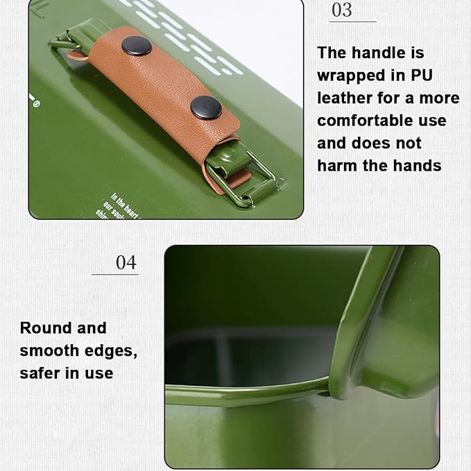 HUIOP Outdoor Tools Storage Box Portable Camping Picnic Hand Box Metal Tools Storage Box with Handle Sundries Storage Box