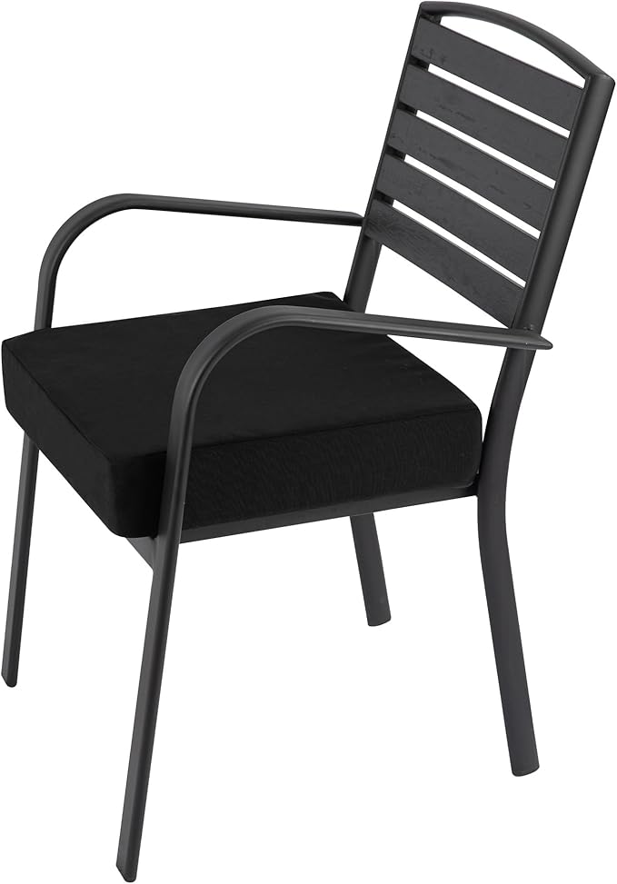 FUNHOME Outdoor Cushion Covers 22 x 22 x 4 inch,Set of 2,Non-Slip Grips Bottom,Replacement Cushion Covers for Garden Patio Furniture Couch Chair,Fade-Resistant Slipcover Only,No Insert(Black)