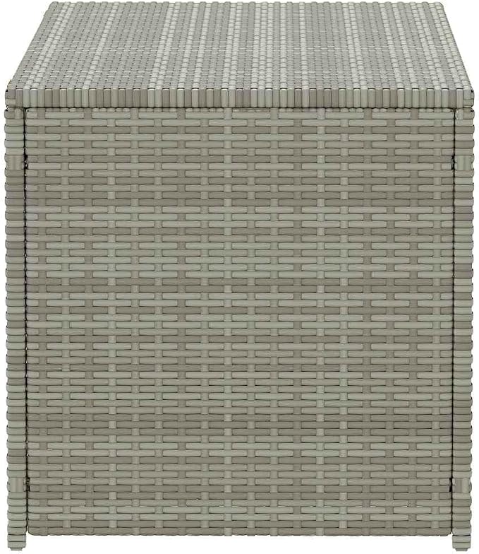Patio Storage Box, 39.4" Outdoor Deck Bin with Gas Lift, Weather Resistant Poly Rattan Garden Furniture Organizer for Cushions, Blankets, Gray