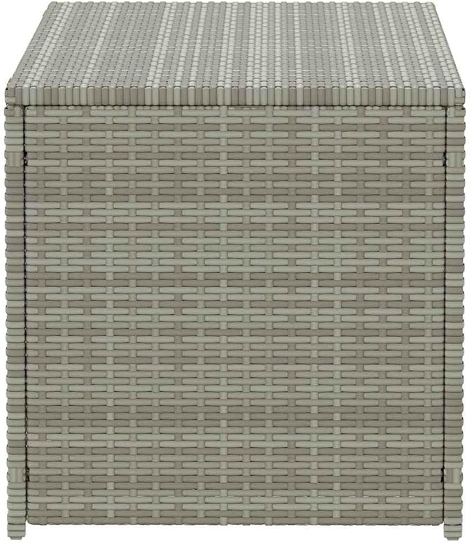 Poly Rattan Patio Storage Box 39.4"x19.7"x19.7" Gray, Outdoor Furniture Cushion Organizer with Zipped Liner and Elevated Feet for Air Circulation, Durable Weatherproof Garden