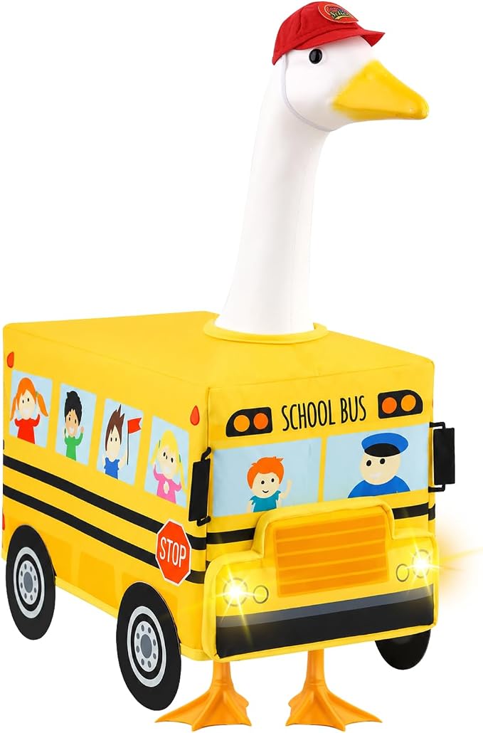 Back to School Porch Goose Outfit 23" School Bus Goose Clothes