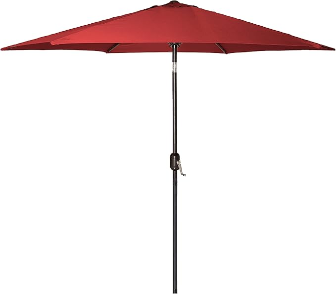 6 Ft Outdoor Patio Umbrella, Easy Open/Close Crank and Push Button Tilt Adjustment - Wine Red Burgundy Market Umbrellas