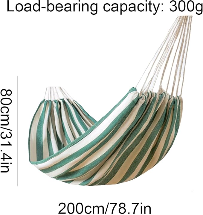 Portable Canvas Hammock Multipurpose Camping Indoor Dormitory Washable Portable Easy to Install Hammock Comfortable(Green)