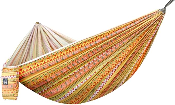 Polyester Hammock with Side Storage Bag for Indoor and Outdoor Multi-Purpose Lightweight Portable Hammock(Orange)