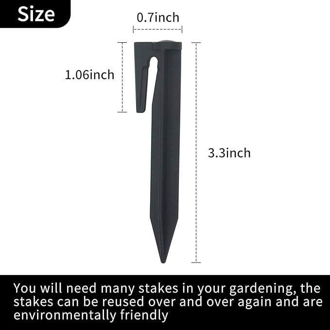 200Pcs 3.3" Plastic Boundary Wire Stakes Lawn Stakes Tent Pegs for Installation Robot Lawn Mower, Pet Fence, Camping Tent, Home Gardening