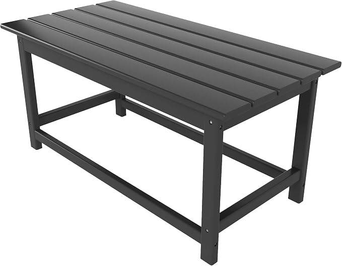 HDPE Laguna Outdoor Poly Adirondack Coffee Table, Gray