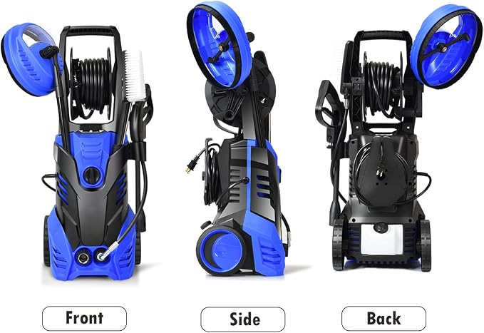 Goplus 3000PSI Electric High Pressure Washer, 2 GPM 2000W Portable Power Washer Deck Patio Cleaner with Nozzles (Blue)