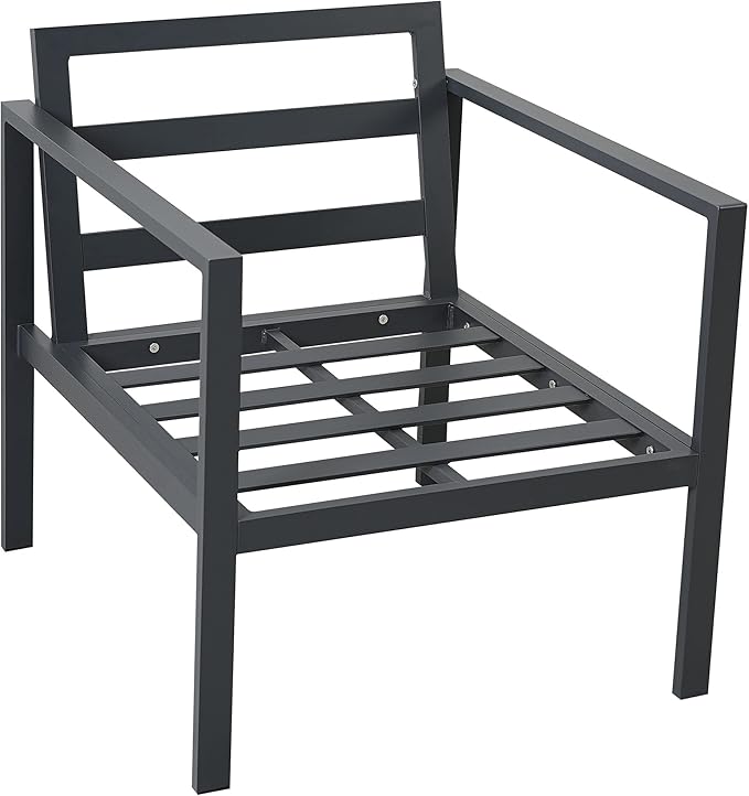 5-Piece Patio Conversation Set Sofa Set, All-Weather Aluminum Alloy Bistro Set with Coffee Table and Multi-Functional Stool, Outdoor Furniture Porch Chairs with Water-Resistant Cushion