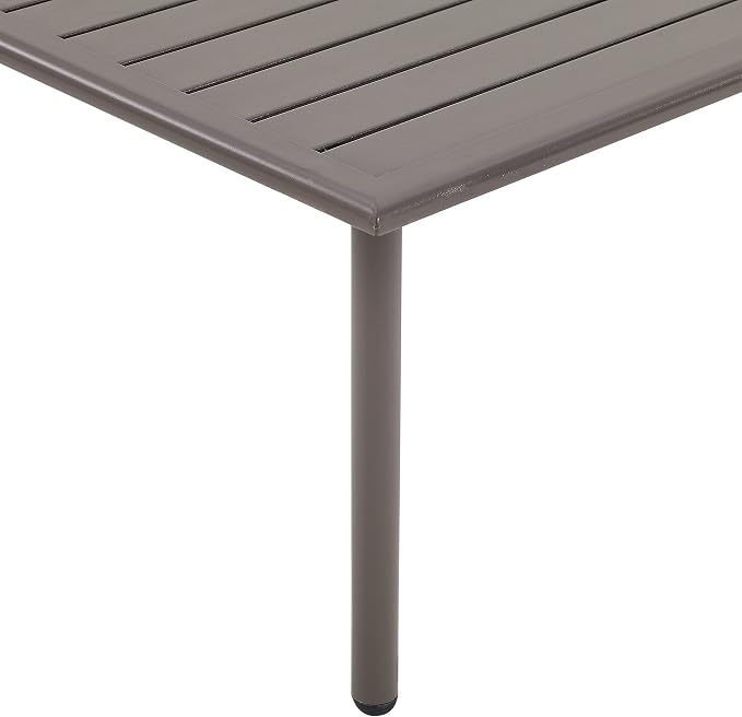 Crosley Furniture Cali Bay Weather Resistant Metal Outdoor Side Table for Patio, Deck, Porch, Light Brown