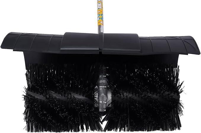 2.3HP Handheld Sweeper 52CC 2 Stroke Gasoline Power Sweeper Outdoor Sweeping Broom Walk Behind Sweeper Cleaner with a Blower Artificial Turf Lawns Driveway Cleaning Tool