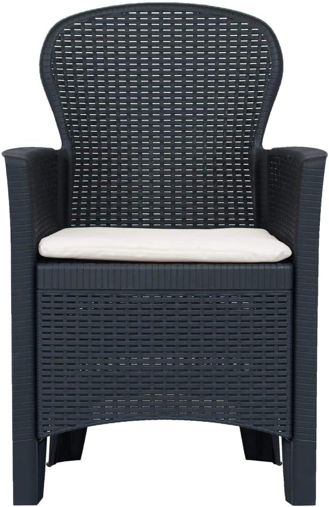 Bistro Set,Patio Lounge Set,Outdoor Patio Furniture,Outdoor Chat Conversation Set,Garden Furniture Sets,for Patio,Backyard,Garden,Outdoor,5 Piece Plastic Anthracite Rattan Look