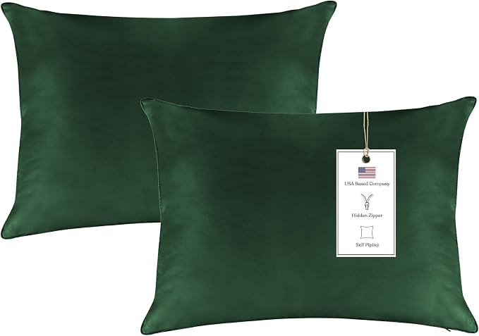 A1 HOME COLLECTIONS A1HC Luxurious Outdoor Waterproof Pillow Covers 12x20 Inches (Pack of 2, Timber Green), Throw Pillow Covers for Pool Areas, Garden, Sofa, Chairs, Beds, Tent, Patio