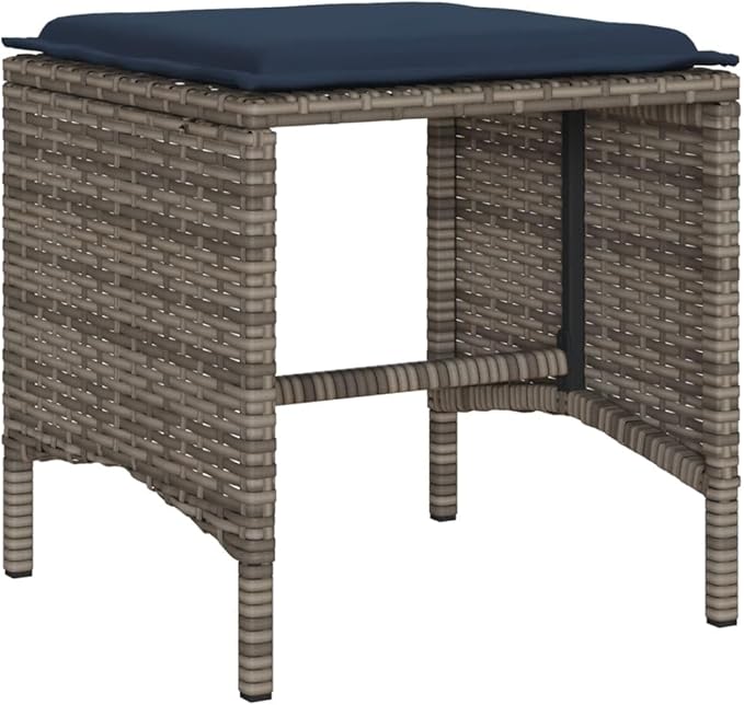 6 Piece Patio Sofa Set with Cushions, Porch Furniture Set Patio Conversation Set Sectional Sofa Garden Lounge Set for Piazza Poolside Negotiation Area Exhibition Gray Poly Rattan