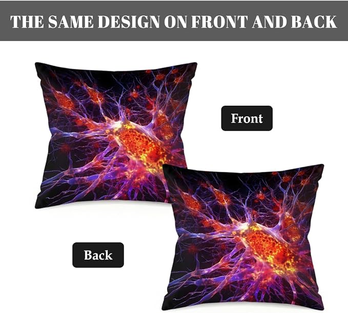 18x18 Inch Outdoor Pillow Covers Set of 2 Waterproof Throw Pillow Covers Decorative Couch Cushion Covers Magic Cells Square Pillowcases Protectors for Patio Garden Sofa
