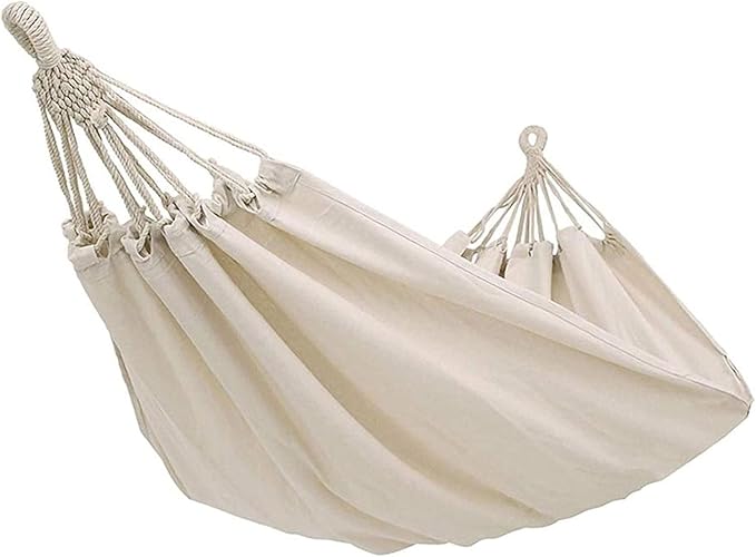 Camping Hammock Bed Outdoor Double Hammock Camping Rope Swing Chair Canvas Hammocks for Terrace Travel Hiking Indoor Home Decor Hammock Swing