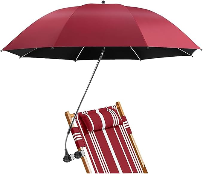 Beach Umbrella, 360 ° Chair Umbrella with Clamp, UPF50+ Shade for Beach, Sand, Patio, Yard (Not Includ Chair)