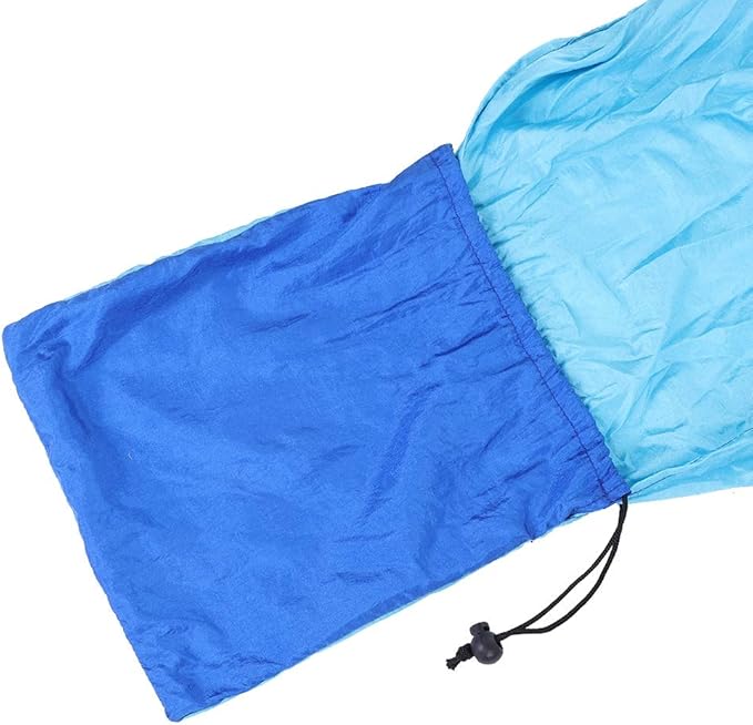 Portable Camping Travel Single Hammock, Lightweight Hanging Bed with Tree Straps, Durable Nylon Hammock for Outdoor Backpacking and Hiking, Holds up to 300kg (Trees with Sky Blue Accents)