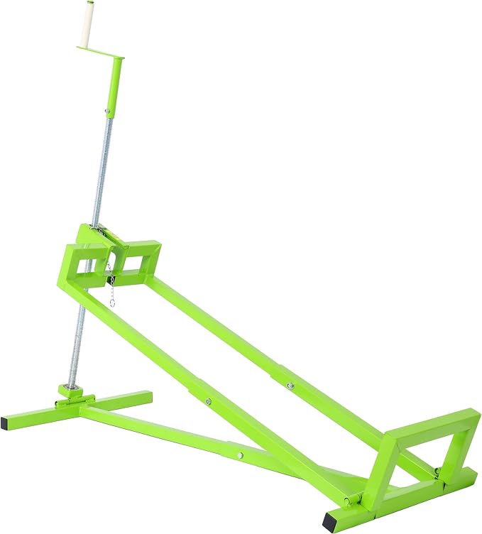 Foldable Lawn Mower Lift for Riding Tractors, Portable Lawn Mower Jack Lift Zero Turn & Telescoping Lawns Tractor Lifts with Adjustable Height/Manual or Power Handles, 880 LBS Capacity (Lime Green)