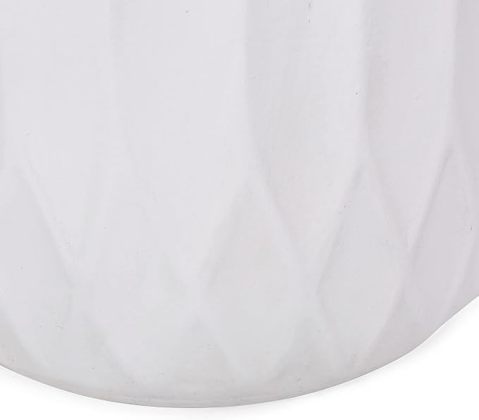 Outdoor Side Table Round Cylinder Side Table Concrete End Tables Small Stone Coffee Tables Patio Garden Stool Plant Stand for Porch, Backyard Balcony,Weather Resistant, MgO,White