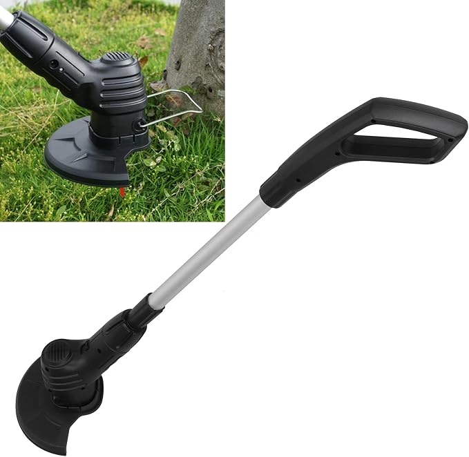 1Set Electric Weed Cordless Stringless Electric Lawn Mower Handheld Long Battery Life Household Cordless Small USB Rechargeable Field Mower with 20 Replace Blades for Yard Garden