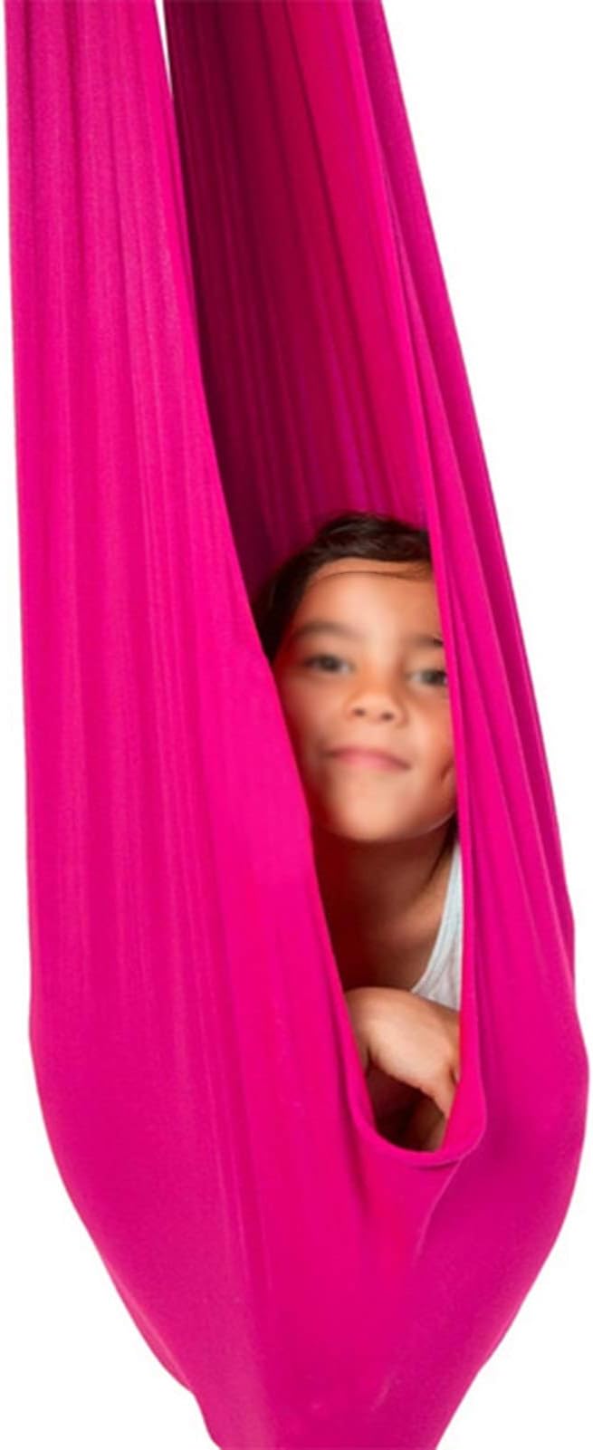 Kids Adult Hammock Outdoor Indoor Cuddle Up to Sensory Swing with Special Needs Autism ADHD ADD Therapy Up to 440lb/200kg (Color : Rose red, Size : 100 x 280 cm)
