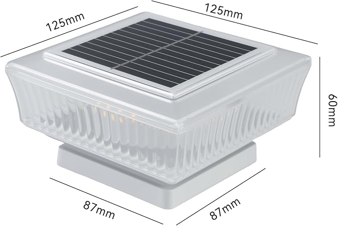 ELUTENG Solar Post Cap Lights, IP64 Waterproof Outdoor LED Fence Post Lights for 4x4 Wood & Vinyl Posts, High Brightness Solar Deck Lights for Patio, Porch, Yard and Garden Decoration