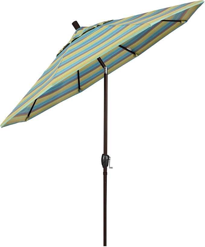 California Umbrella 7.5' Round Aluminum Market Umbrella, Crank Lift