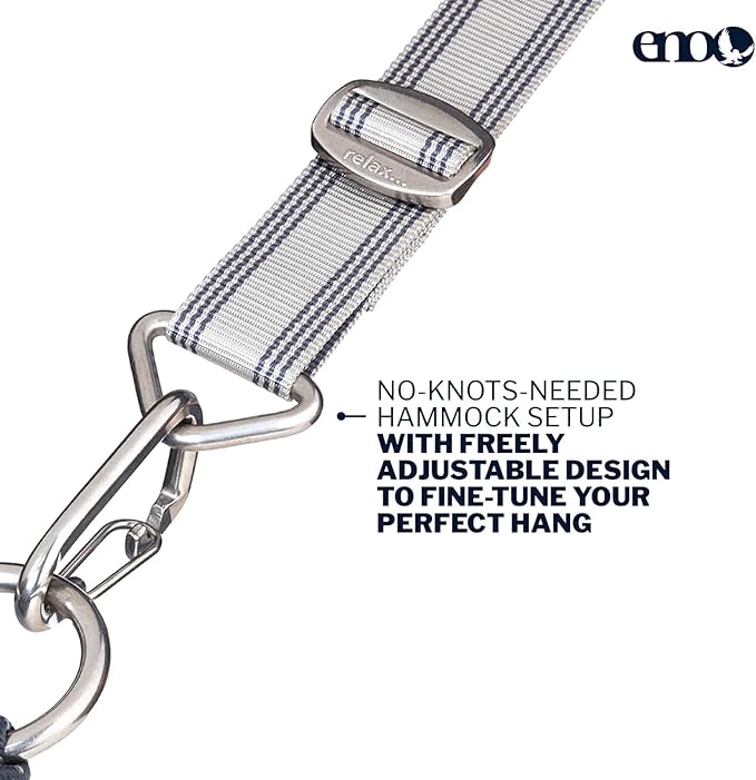 ENO Apollo Suspension System - Tree Strap for Hammock - Hammock Accessories for Backyard, Patio, or Balcony Furniture and Decor - Grey/Charcoal