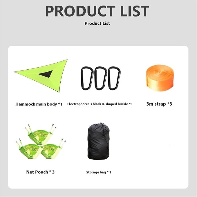 Camping Hammock， Portable Camping Hammock with Storage Bag
