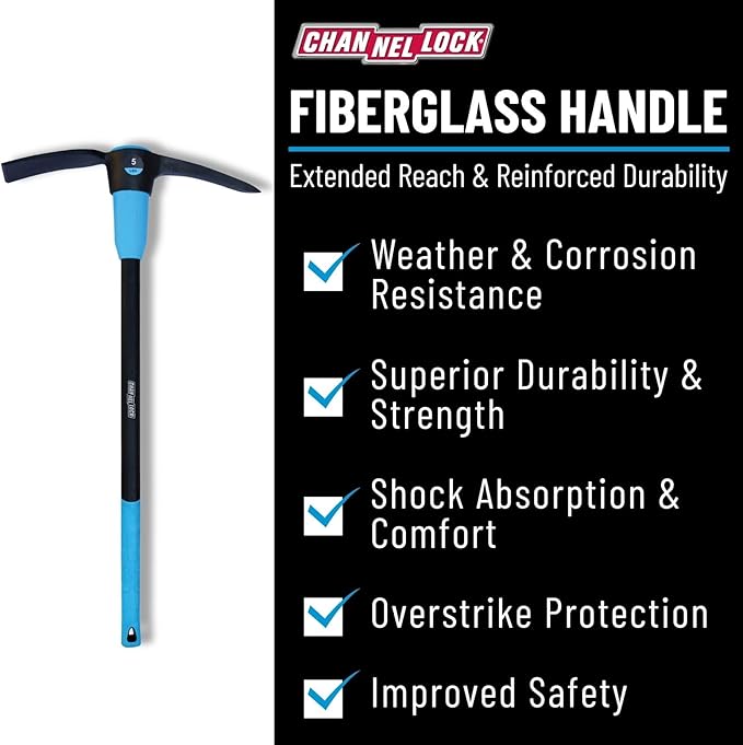 Channellock 5 Lb. Steel Pick Mattock with 36 in. Fiberglass Handle