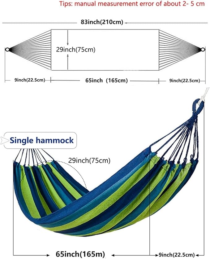 150-300KG Outdoor Hammock Portable Tree Hanging Bed Swing Chair for Garden Camping Beach Yard Travel(Red)