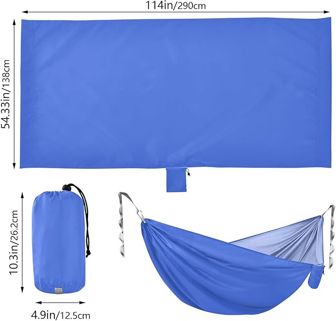 Royal Blue Solid Color Pure Plain 330lb Capacity Outdoor Hammocks with Portabl Carry Bag Cloth Hammock for Outside Patio Garden Base para hamacas