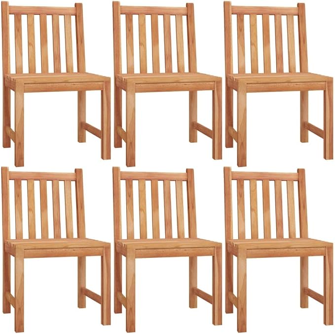 7 Piece Patio Dining Set Solid Wood Teak Waterproof Outdoor Table and Chairs for Garden Backyard Deck Porch Entertaining Relaxing