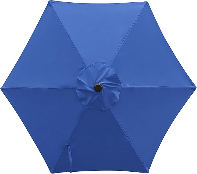 7.5 Ft Patio Umbrella with Crank Weather Resistant Outdoor Umbrella Durable 6 Sturdy Steel Ribs Outdoor Market Umbrella for Deck Garden Pool Yard Cafe, Navy
