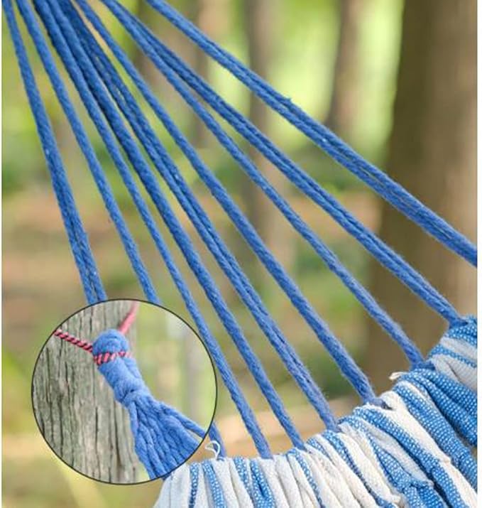 Outdoor Hammock Anti-Rollover Travel Camping Portable Hammock Hanging Chair Outdoor Portable Camping Travel Equipment (Color : Blue, Size : 190 * 150cm)