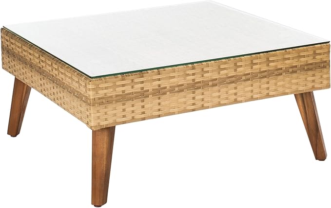 SAFAVIEH Outdoor Collection Presla Natural/White 6-Piece Patio Living Set PAT7715D-3BX