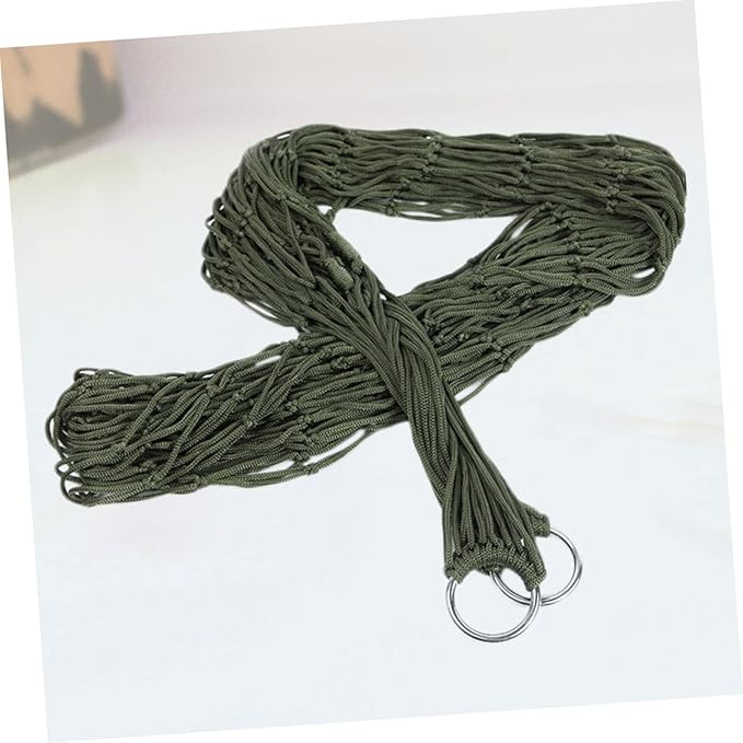 Milisten 1pc Thickened Nylon Hammock Rope Army Green Mesh Camping Swing for Outdoor Activities Lightweight and Comfortable for Hiking and Backpacking