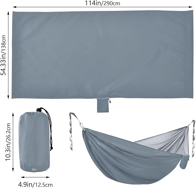 Slate Gray Solid Color Pure Plain 330lb Capacity Outdoor Hammocks Tree Hammock for Outside Camping Essentials hamaca con Base para adultos