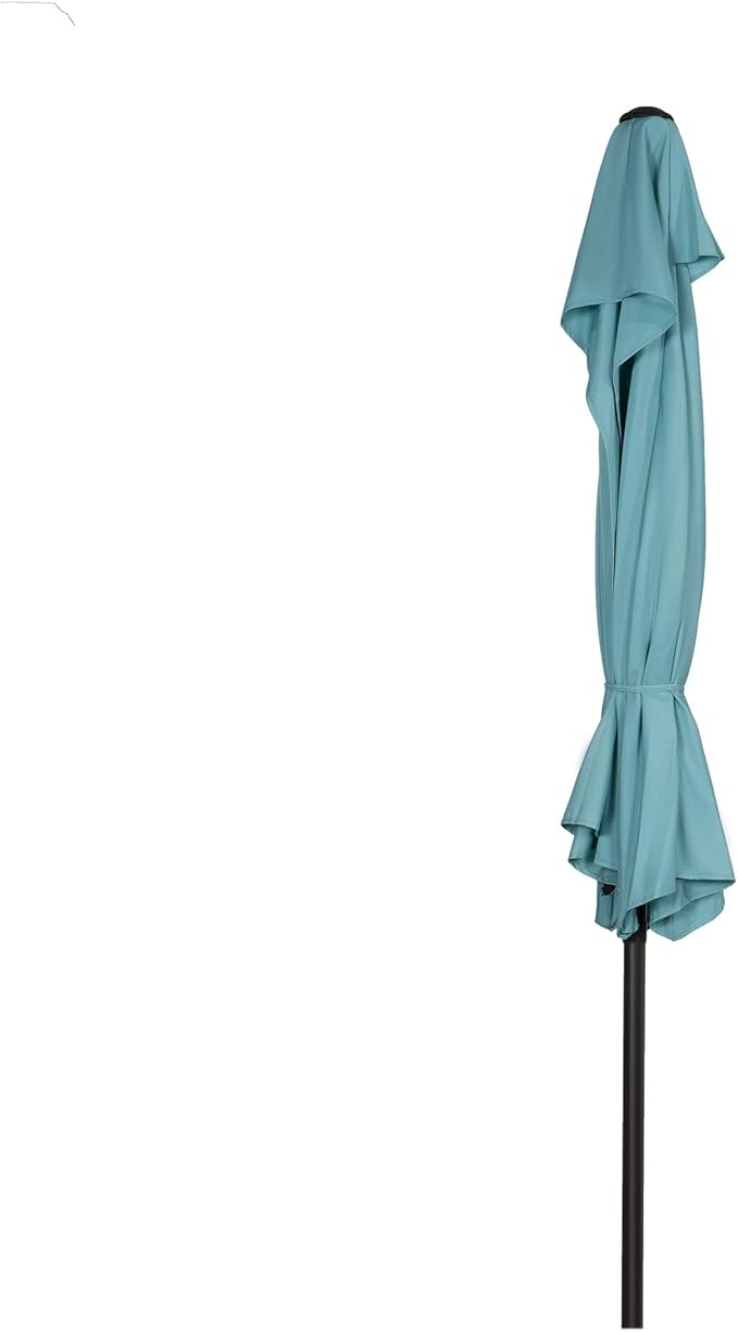 WO Home Furniture 9 ft Half Market Outdoor Umbrella With Sturdy Half Base included, Polyester Canopy, All Weather and UV Resistant for your Patio, Awning, Window, Garden, Balcony, Turquoise