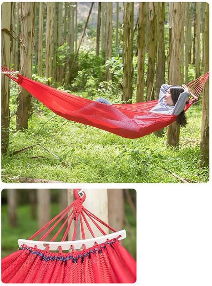 Outdoor Hammock Anti-Rollover Travel Camping Portable Hammock Hanging Chair Outdoor Portable Camping Travel Equipment (Color : Red, Size : 200 * 130cm)
