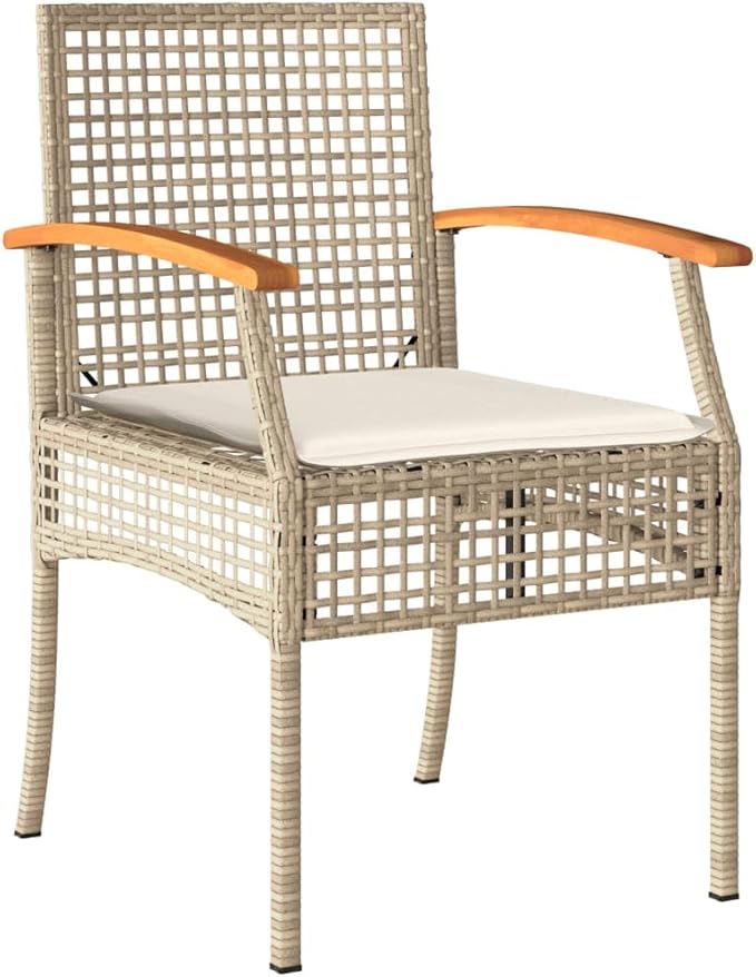 5 Piece Patio Dining Set with Cushions, Sectional Sofa Patio Conversation Set Outdoor Lounge Sets Porch Furniture Set for Negotiation Area Exhibition Poolside Garden Beige Poly Rattan