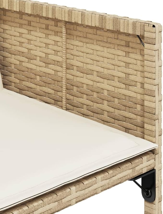 7 Pcs Set Patio Dining Set & Garden Dining Set Beige PE Rattan Balcony Furniture Outdoor Patio Furniture Set for Backyard Front Porch Lawn 65 x 41.7 x 28.7 in