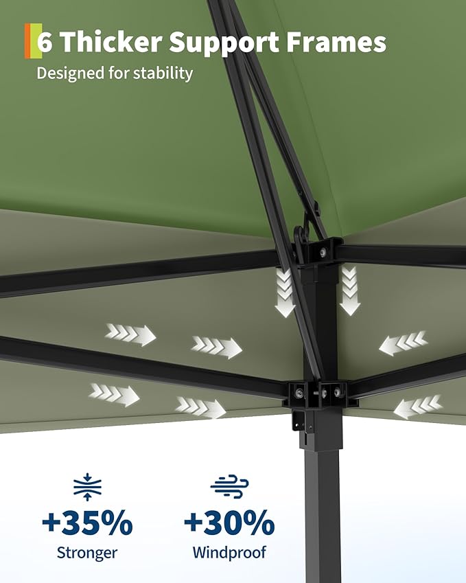 Garvee 12x12FT Pop Up Gazebo with Mosquito Netting, Outdoor Canopy Tent Easy Setup for Backyard Patio Garden Deck, Olive Green