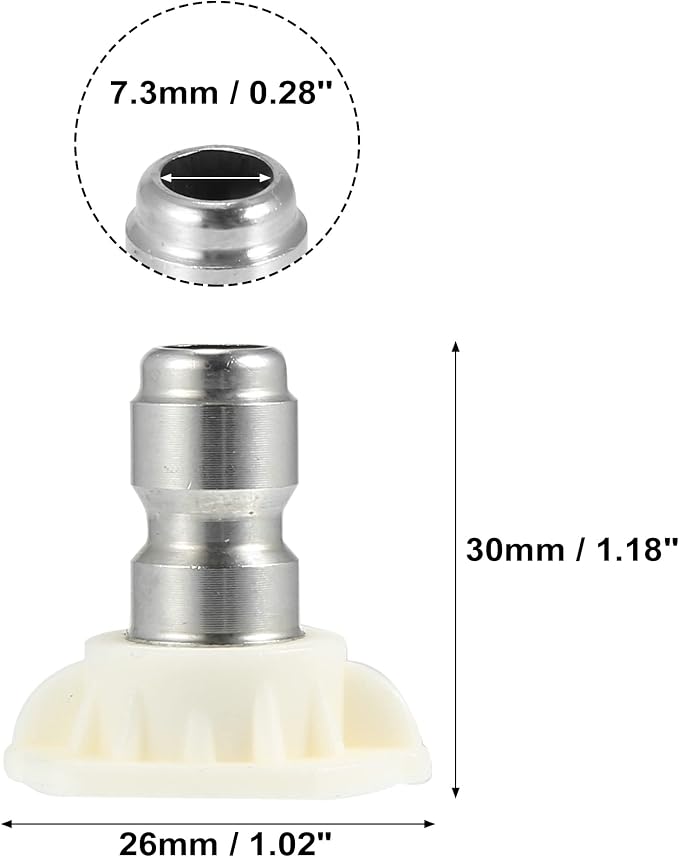 X AUTOHAUX 40 Degrees High Pressure Washer Spray Nozzle Tips Quick Connector White 5 Pcs