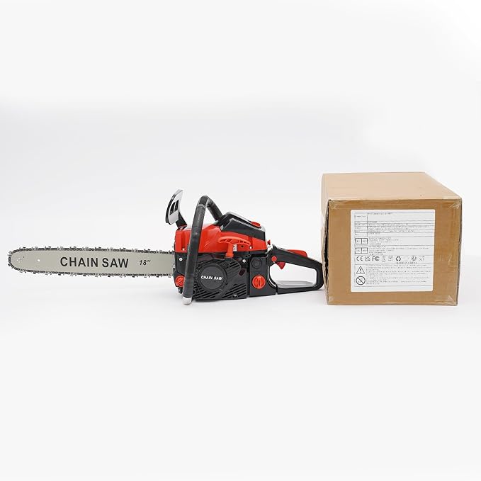Gas Chainsaw 18 Inch, 58CC 2-Stroke Gasoline Chainsaw, 2200W Single Cylinder Air-cooled Petrol Chain Saw for Garden Pruning, Forest Logging, Firewood Cutting