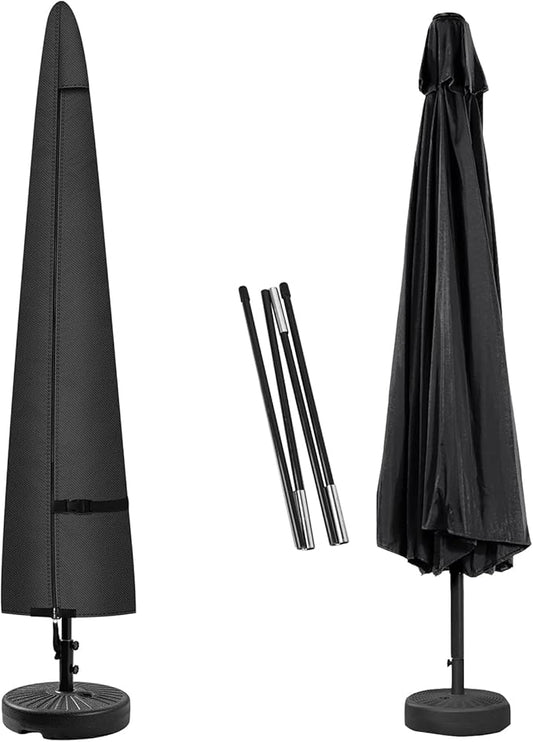Porch Shield Patio Umbrella Cover - Outdoor Waterproof Garden Market Parasol Covers Fits Market Umbrella up to 12 Feet, Black