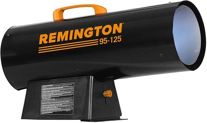 Remington 125,000 BTU LP Propane Forced Air Heater | For Warehouses, Construction Sites, and Workshops (REM-125V-GFA-O)