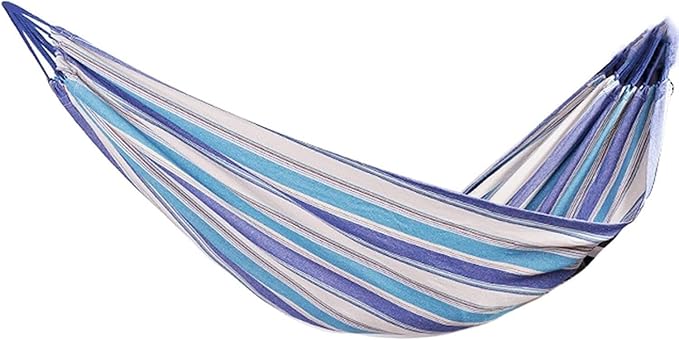 Camping Hammock Bed Swing Chair Hammock Fabric Wide Thick Canvas Anti-Rollover with Carrying Bag for Summer Camping Travelling Hiking Picnic Hammock Swing (Color : Blue, Size : 200 * 100cm)