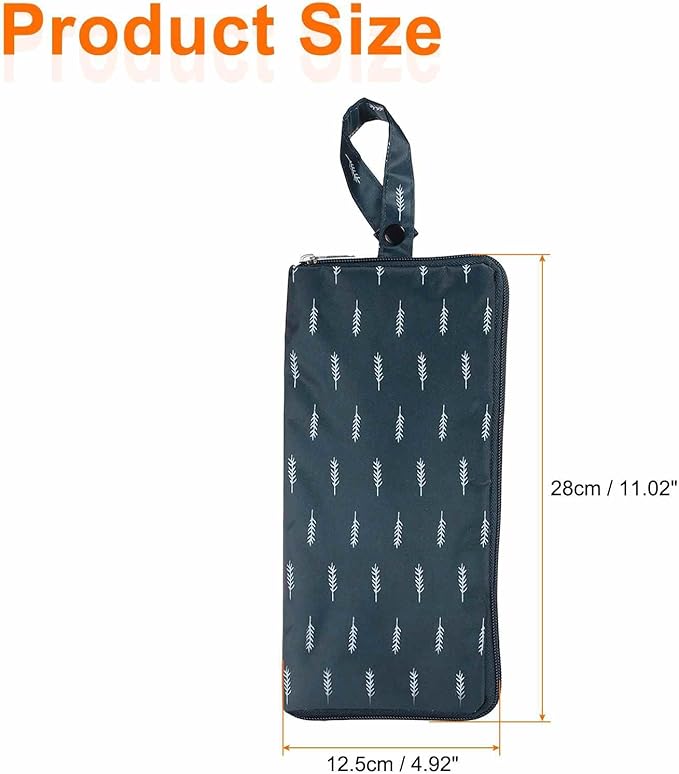 HARFINGTON 2pcs Wet Umbrellas Bag 4.9" x 11" Superfine Fiber Strong Water Absorption Umbrella Case Cover Portable Waterproof Case for Storage Travel Home Outdoor, Navy Blue