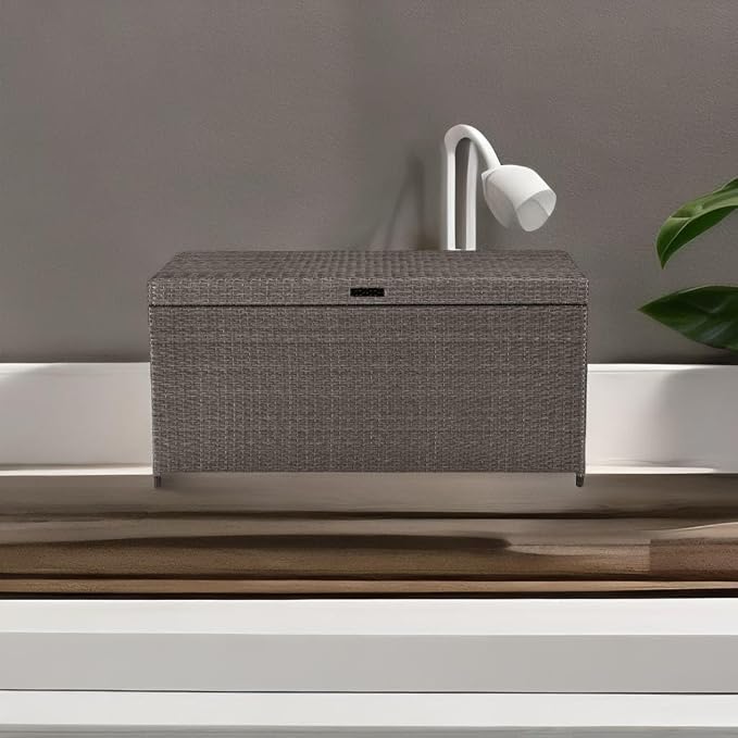Ergode Palm Harbor Outdoor Wicker Storage Chest - Weathered Grey